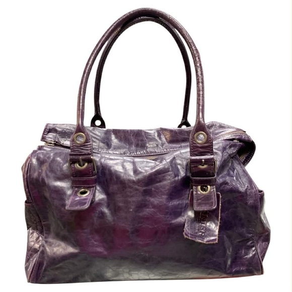 Danier Handbags - Danier Purple Leather Shoulder Bag
